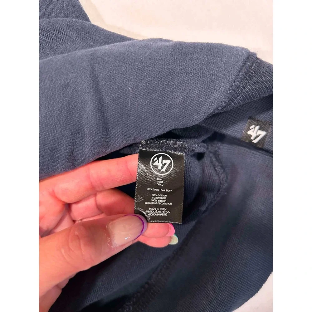 47 Brand Boston Red Sox Mens Small Navy Blue Quarter Zip Sweatshirt MLB Pullover